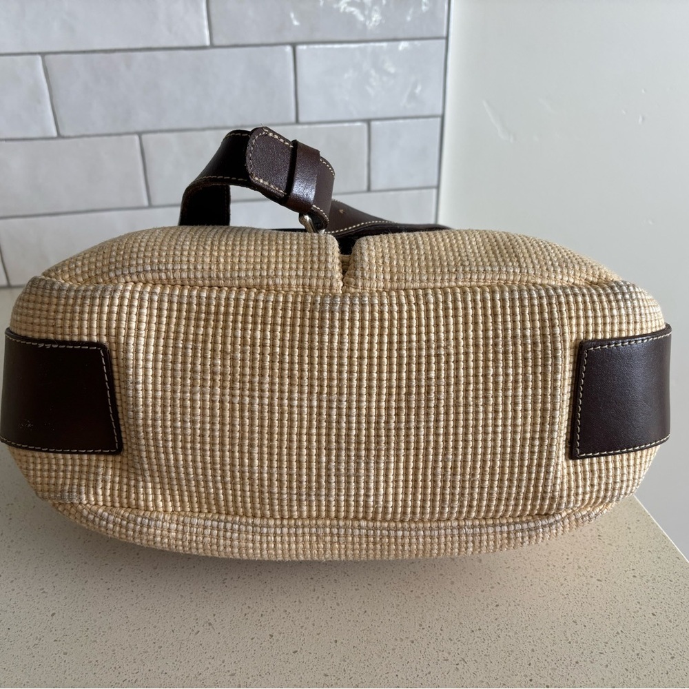 Vintage Francesco Biasia Women’s Shoulder Bag Brown Leather Cream EUC - Picture 6 of 12